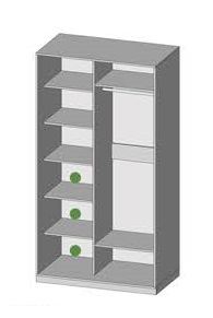 Шафа-купе 1.1 C200 (120х60х230/240/250) S-LINE SENAM